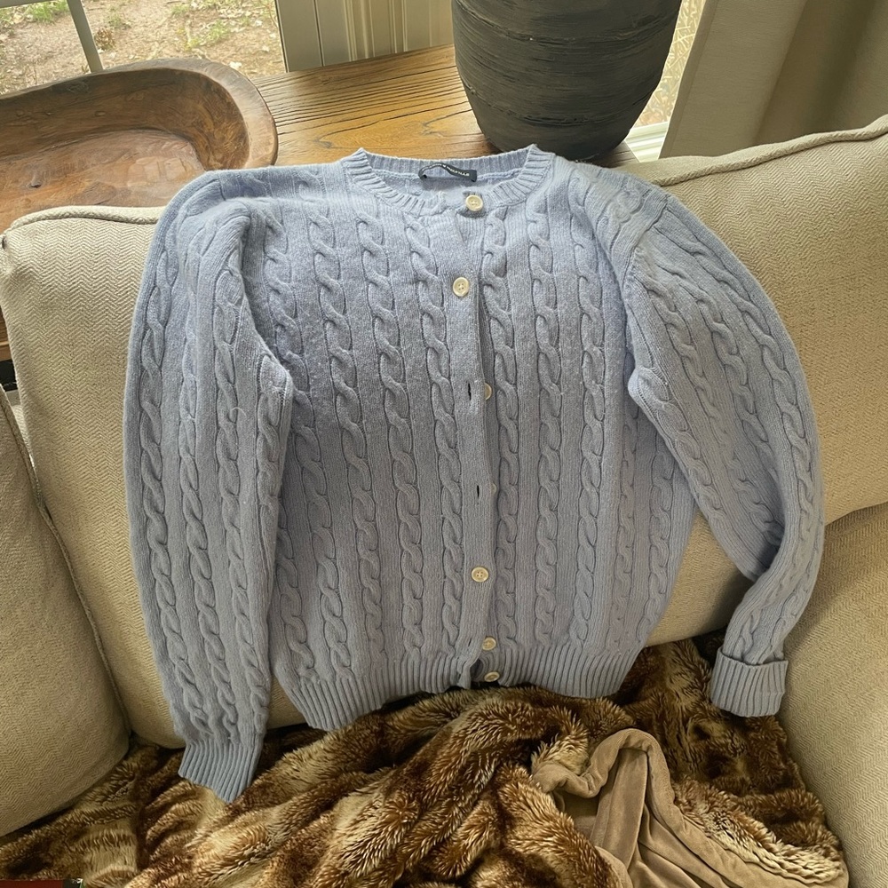 Brandy Melville Cable Knit Cardigan Sweater Blue